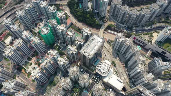 Top down view of Hong Kong city