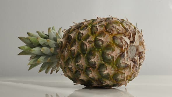 Slow tilt on ananas comosus exotic fruit  4K 2160p 30fps UltraHD tilting footage - Close-up of pinea