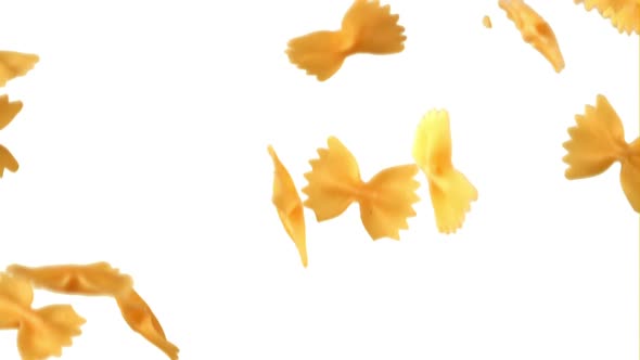 Super Slow Motion Farfalle Paste Dry Falls