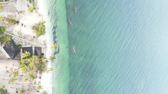 Zanzibar Tanzania  Vertical Video of the Ocean Near the Coast Slow Motion