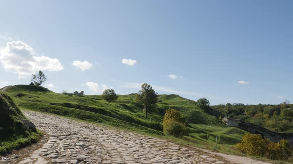 Green hills on a sunny day