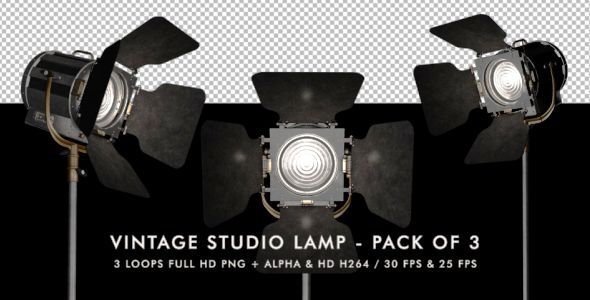 Vintage Studio Lamp - Pack of 3