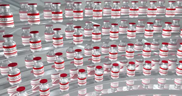 Red Bottles Coronavirus Vaccine COVID19