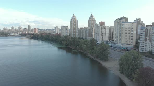 Kyiv, Ukraine. Obolon District. Aerial View