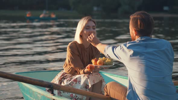 Young couple in a boat 