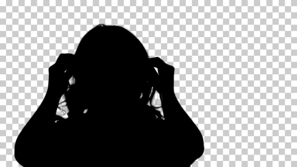 Silhouette girl, Alpha Channel alt