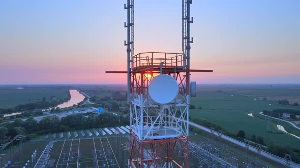 Communications Tower at Sunset