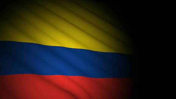 Colombia Flag Blowing in Wind