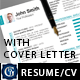 2-Piece Clean Resume + Cover Letter - GraphicRiver Item for Sale