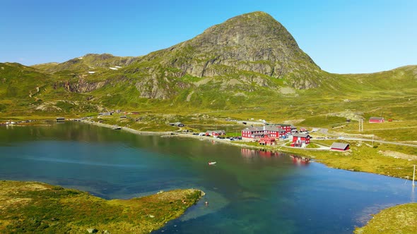 Panorama of Jotunheimen National Park in Norway, Synshorn Mountain