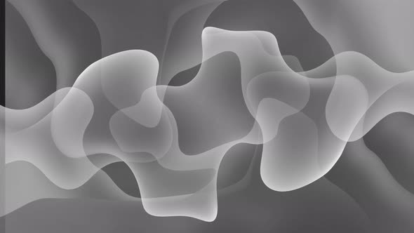 Abstract Dark White Liquid Waves Background
