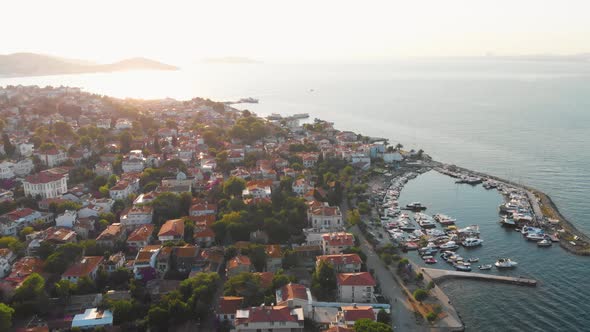 Aerial View of Princes Islands in Istanbul Turkey - Büyükada Adalar