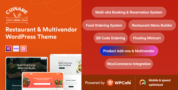 Cuinare - Multivendor Restaurant WordPress Theme