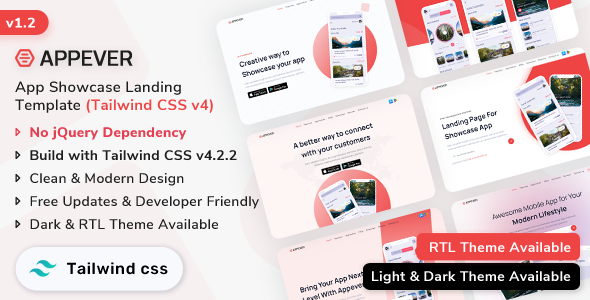 Appever - App Landing Template (Tailwind CSS v4)