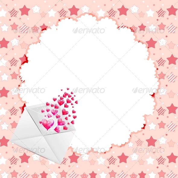 Valentines Day Heart Background, Vector