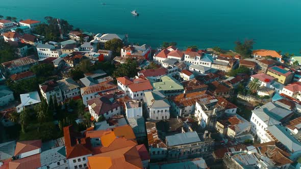 Aerial view of Zanzibar Island in Tanzania.