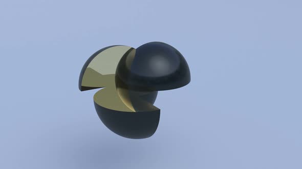 Black Plastic Sphere is Assembled From Pieces Intro Able to Loop Seamless