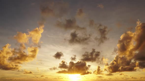 Time lapse sunset in the clouds