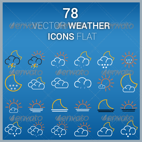 Vector Icons Weather Flat