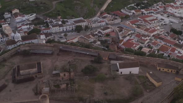 Castro Marim city aerial drone view in Algarve, Portugal