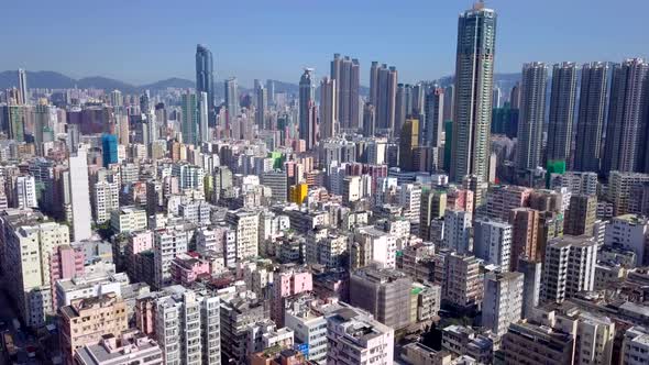 Top view of Hong Kong cityscape