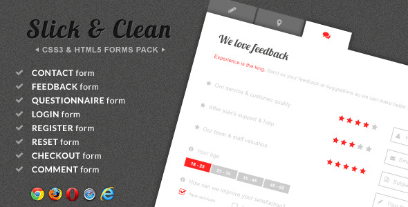 Slick & Clean - HTML5 and CSS3 Responsive Forms