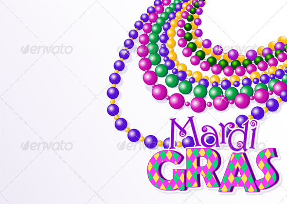 Mardi Gras Beads Background