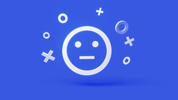 Neutral 3d Icon on a Simple Blue Background  Seamless Animation Loop
