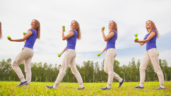 Woman With Dumbbells alt