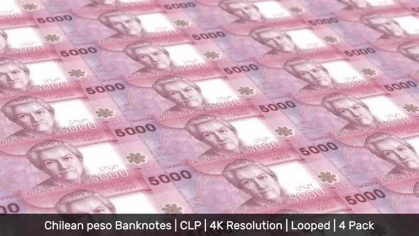 Chile Banknotes Money / Chilean peso / Currency $ / CLP / 4 Pack - 4K