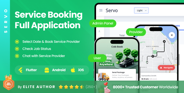 2 Apps | Home Services Booking Full Application | Service Provider & Home Service Finder App | Servo