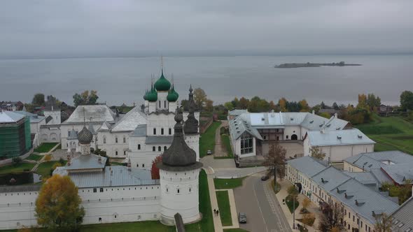 The Ancient Kremlin in the Historical Center of the Famous Ancient Russian City of Rostov