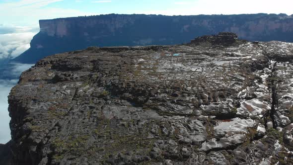 Stunning Landscape Of Mount Roraima - A Table-top Mountain In Venezuela, South America. - aerial dro