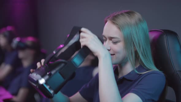Girl Putting On VR Headset