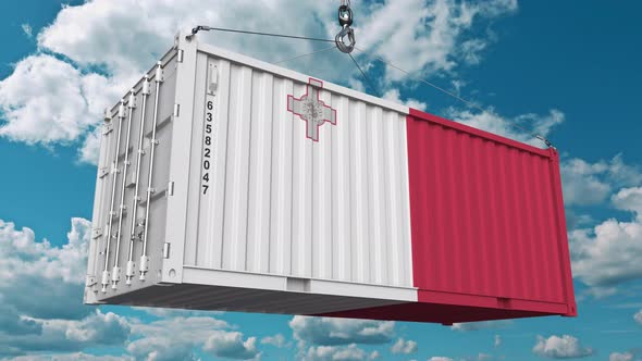 Cargo Container with Flag of Malta