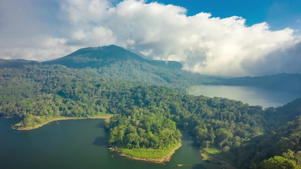 The Twin Lakes Buyan and Tamblingan Are Found in the Mountain Region of the Island of Bali