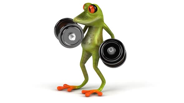 Frog doing sport alt