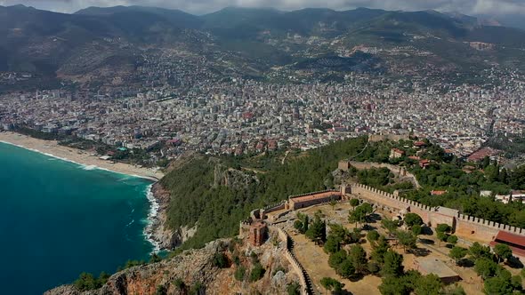 Alanya Castle Alanya Kalesi Aerial View of Mountain