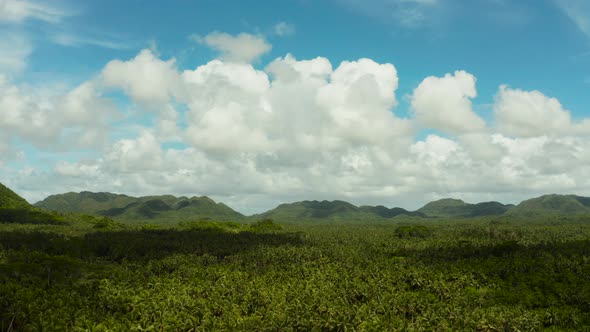 Siargao Island with Hills and Mountains Philippines