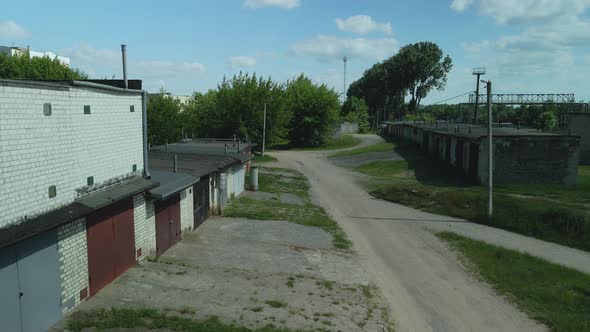 Industrial Zone. Industrial Factory Buildings And Ancillary Buildings. Small Buildings.