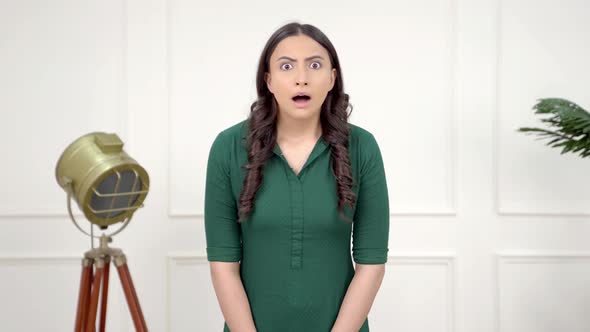 Shocked Indian woman