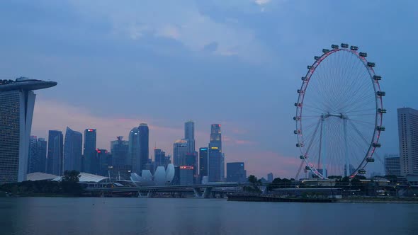 Time lapse of Building in Singapore city