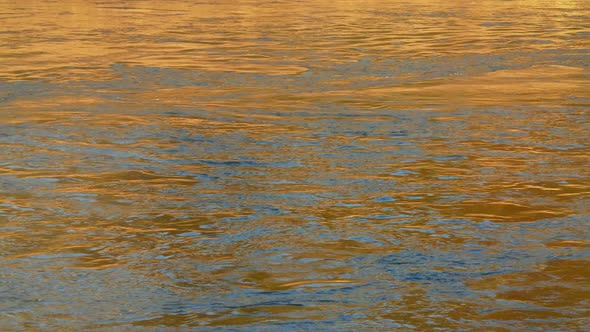 River Reflecting Gold And Blue Colors