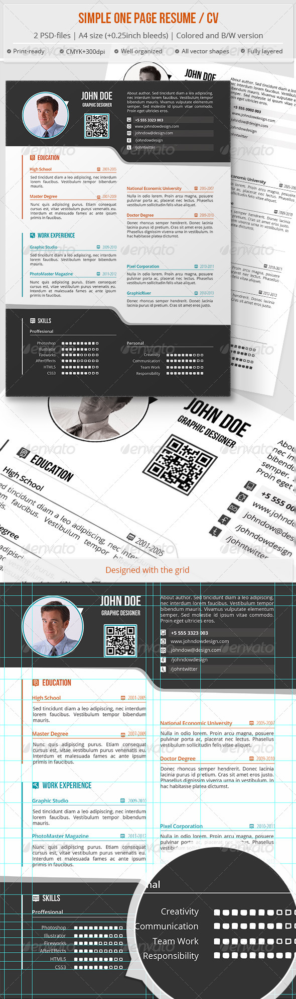 Simple One Page Resume / CV