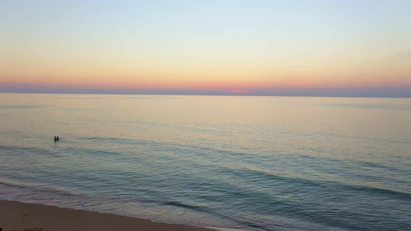 Scenery Sunset Over The Sea.