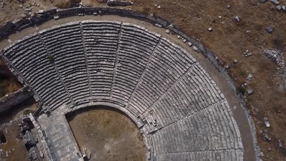 Drone view of the Aphrodisias - an ancient city in Turkey