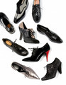 Black masculine female shoes still life fashion composition - PhotoDune Item for Sale