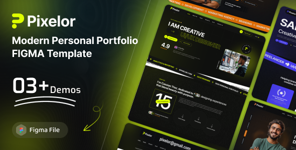 Pixelor – Modern Personal Portfolio Figma Template