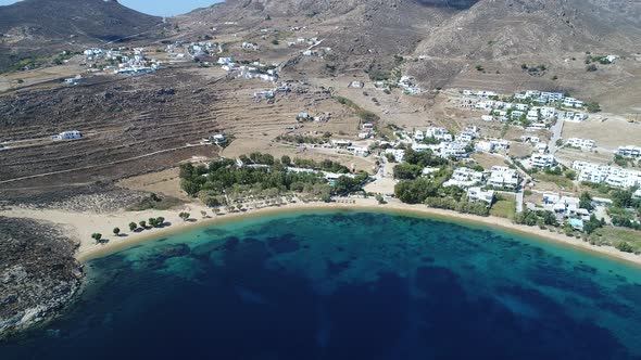 Serifos island in the Cyclades in Greece seen from the sky