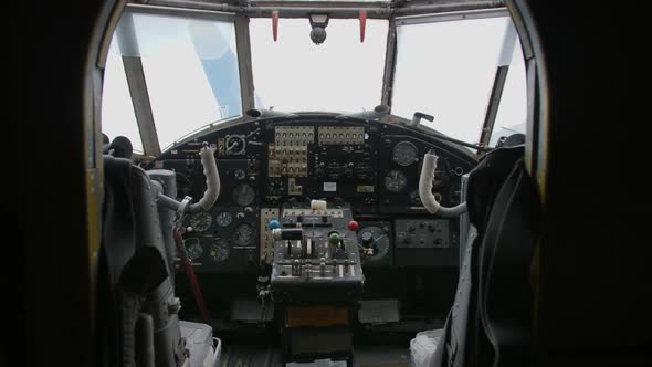 Close Up of Flight Cockpit Tools and Panels From Old An2